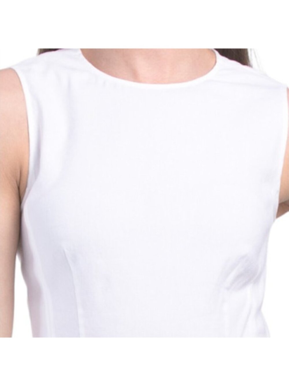 THEORY Linen Blend Volume Dart Dress - Picture 3 of 4